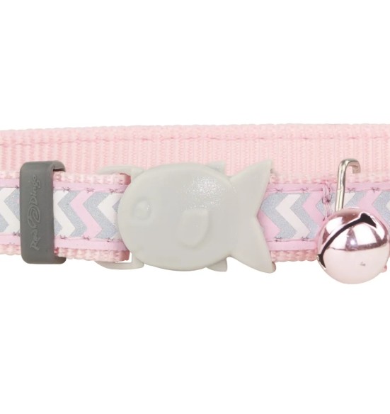 Kaelarihm kassile, helkurmustriga Reflective Ziggy Pink (Red Dingo)
