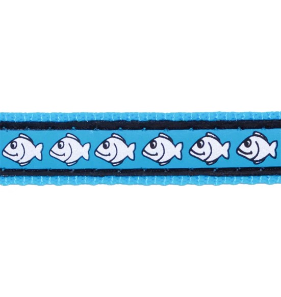 Ошейник для кошек со светоотражающим рисунком Reflective Fish Turquoise (Red Dingo)