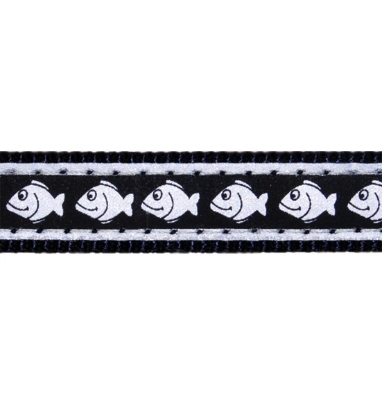 Ошейник для кошек со светоотражающим рисунком Reflective Fish Black (Red Dingo)