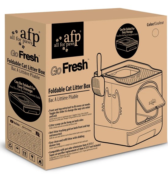 Туалет для кошек с двумя входами, складной, серый(AFP - Go Fresh)