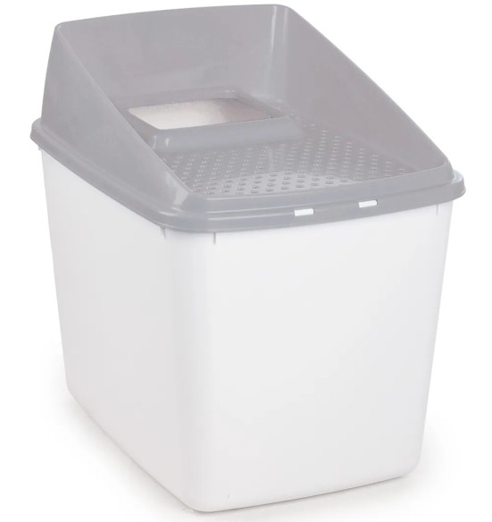 Kassi liivakast kinnine, hall-valge, No Mess (AFP - Go Fresh)