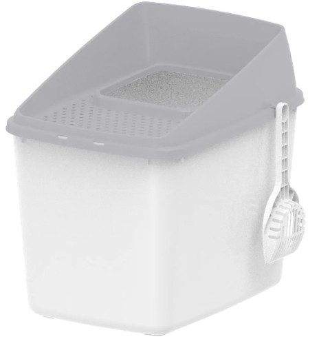 Кошачий туалет закрытый Hop-In, серый-белый, No...