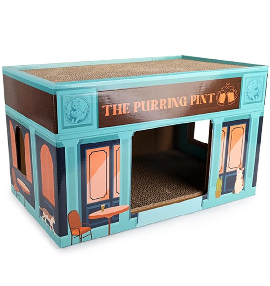 Kassi kraapimisalus kartongist, naistenõgesega The Purring Pint Scratcher (AFP - Vintage)