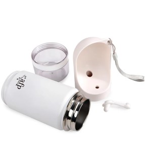 Koera joogipudel, 400 ml kaasaskantav pudel koerale värske vee pakkumiseks Dog Capsule Bottle (Dogness)–Joogipudelid–Dogness–Valgekihv 2