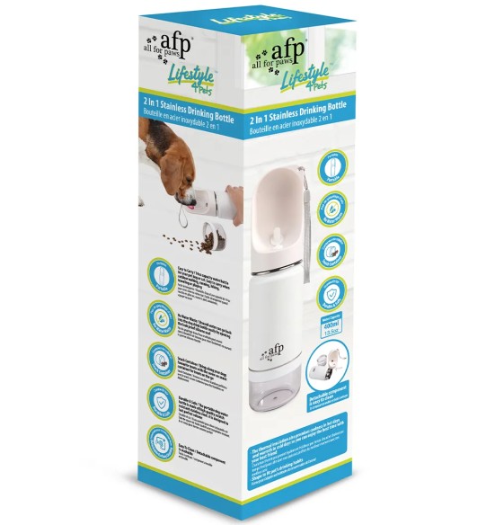 Koera joogipudel roostevabast terasest, 400 ml Stainless Drinking Bottle (AFP - Lifestyle 4 Pets)