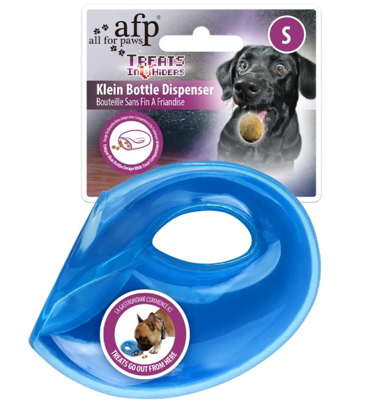 Maiustega täidetav koera mänguasi Klein Bottle Dispenser (AFP - Treats In ‘V’ Hiders)
