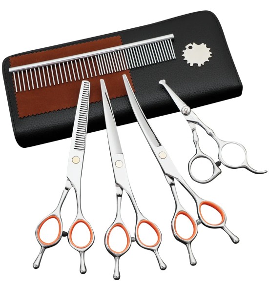 Grooming komplekt, koera kamm ja neljad käärid (Pawise)