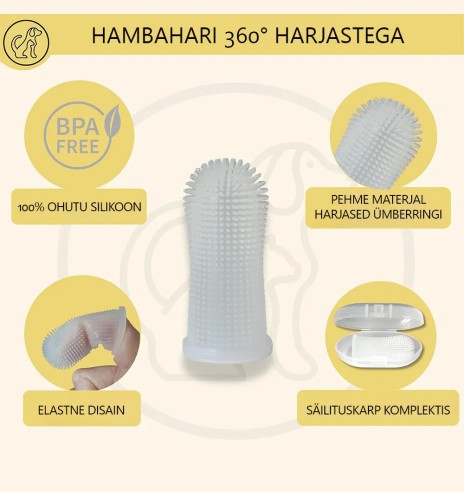 Koera ja kassi hambahari, 2 tk (Pawise)