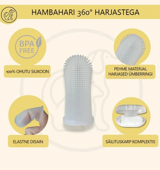 Koera ja kassi hambahari, 2 tk (Pawise)