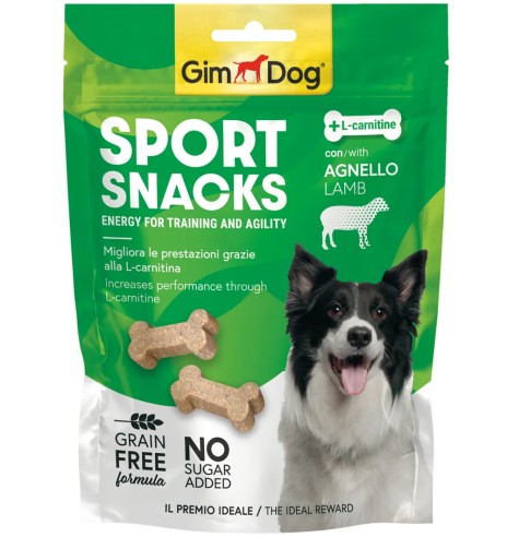 Sport Snacks treeningmaius koerale, lambaliha ja L-karnitiiniga, teraviljavaba (GimDog)
