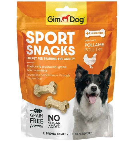 Sport Snacks treeningmaius koerale, kodulinnuliha ja L-karnitiiniga, teraviljavaba (GimDog)