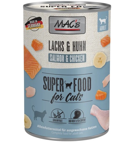MAC`s консервы для кошек ЛОСОСЬ И КУРИЦА (Superfood MACs Cat Salmon & Chicken)