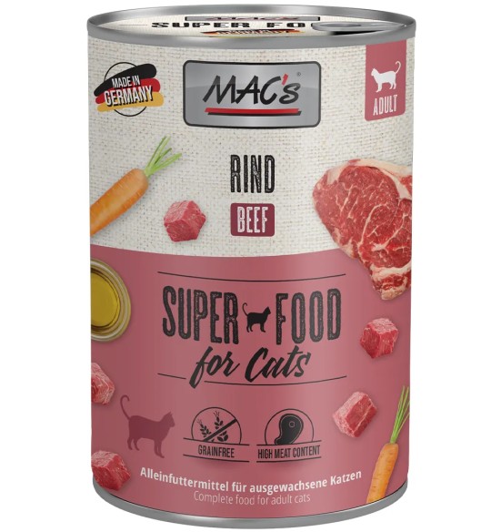 MAC's konserv kassile VEISELIHAGA teraviljavaba (Superfood MACs Cat Beef)