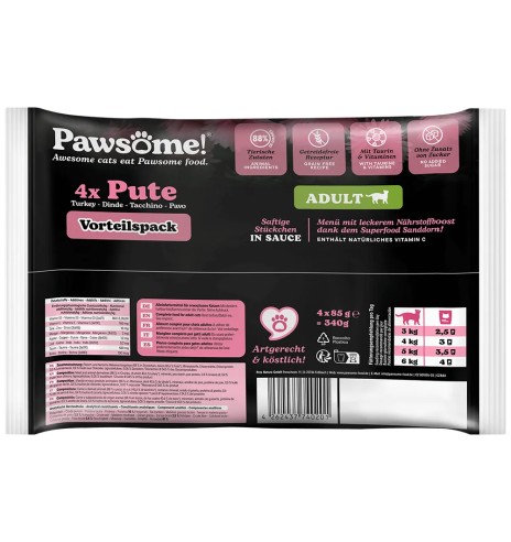 Pawsome! einekotike kassile, kalkuniliha tükid...