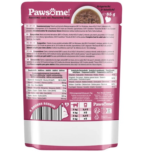 Pawsome! einekotike kassile, kalkuniliha tükid...