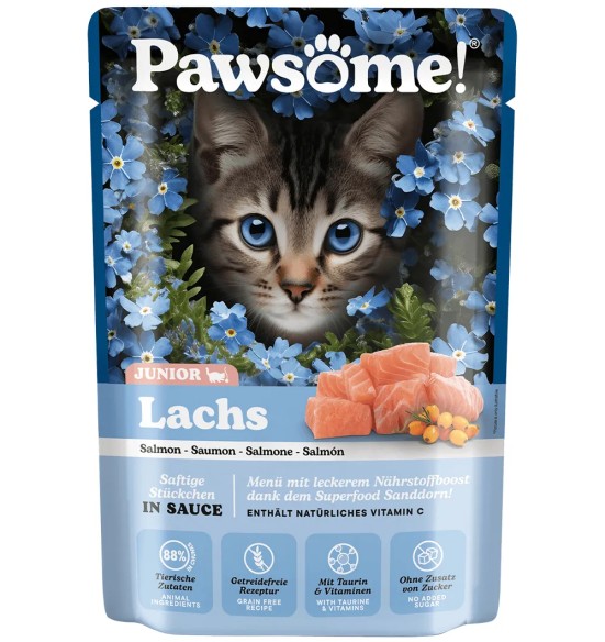 Pawsome! einekotike kassipojale, lõhetükid kastmes, teraviljavaba