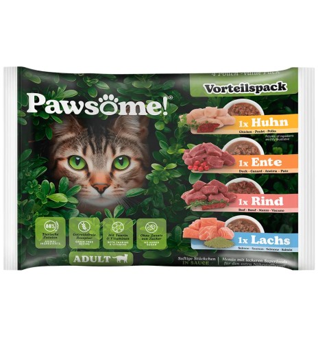 Pawsome! einekotikesed kassidele, MIX neljane...