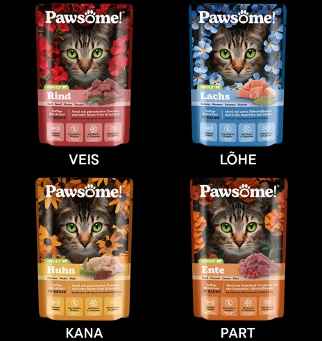 Pawsome! einekotikesed kassidele, MIX neljane...