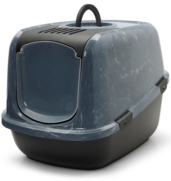 Nestor Jumbo Marble kinnine tualett kassile, antratsiit/must (Savic)