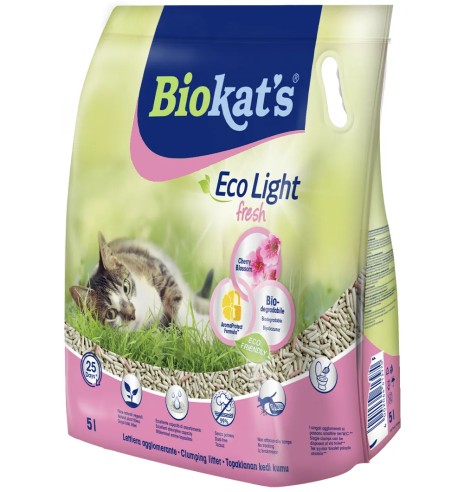 TOFU наполнитель для кошачьего туалета Biokat's Eco Light fresh, с ароматом цветущей вишни, с эффектом защиты от запаха