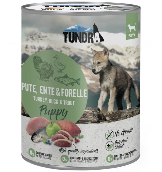 TUNDRA консервированный корм для щенков с индейкой, уткой и форелью, беззерновой