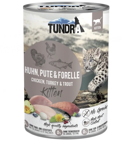 Влажный корм TUNDRA для котят, с курицей, индейкой и форелью, беззерновой