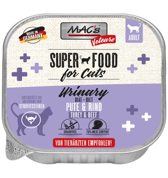 MAC`s консервы VETCARE для кошек при лечении и профилактике мочекаменной болезни