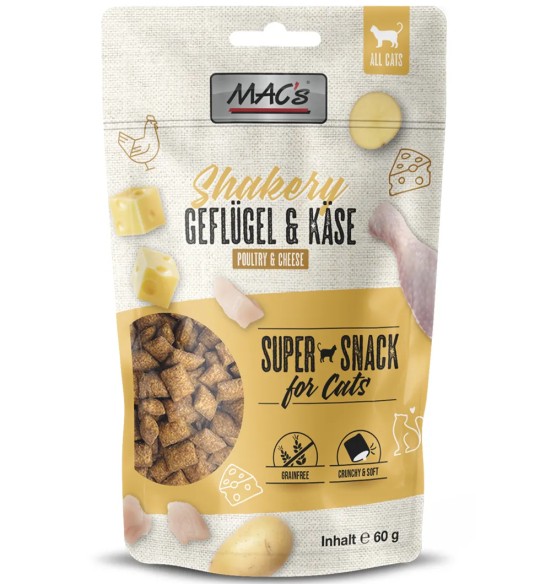 MAC's Shakery maiuspala kassile, padjakesed kodulinnuliha ja juustutäidisega, krõbedad ja pehmed