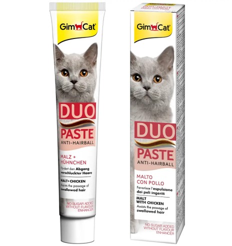 Karvapallivastane pasta kassile linnaste ja kanalihaga DUO Paste Anti-Hairball (GimCat)