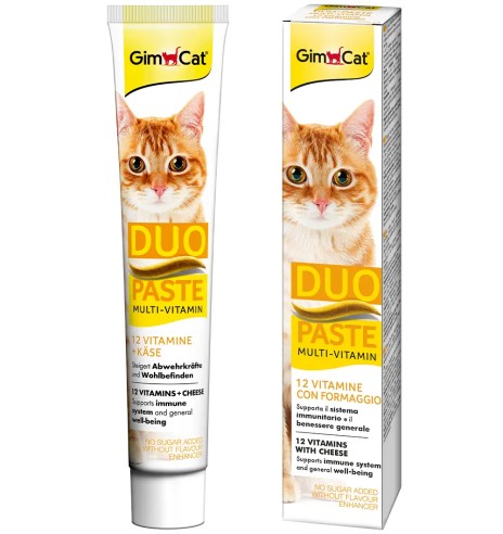 Immuunsüsteemi toetav pasta kassile, 12 vitamiini ja juustuga Duo Paste Multi-Vitamin (GimCat)