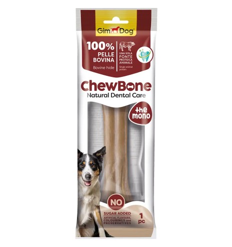 Presskont naturaalsest veisenahast, 20 cm 1 tk pakis, Chew Bone (Gim Dog)