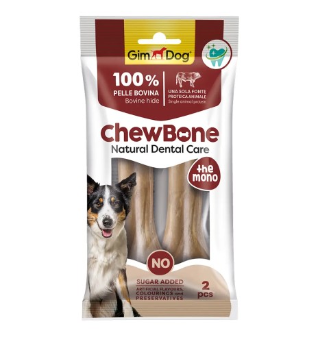 Presskont naturaalsest veisenahast, 14 cm 2 tk pakis, Chew Bone (Gim Dog)
