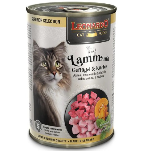 LEONARDO Superior Selection консервы для кошек с бараниной, птицей и тыквой