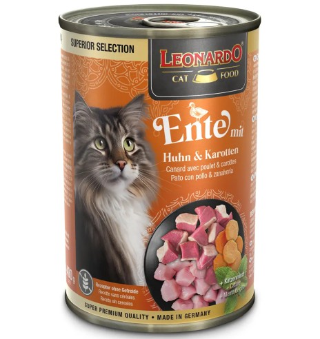 LEONARDO Superior Selection консервы для кошек с уткой, курицей и морковью
