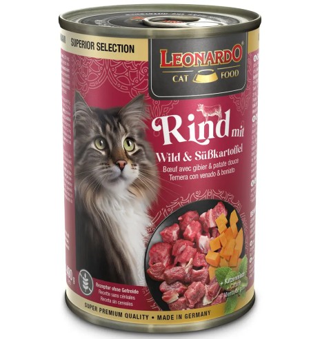 LEONARDO Superior Selection влажный корм для кошек с говядиной, дичью и сладким картофелем