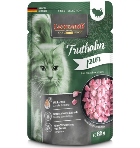 LEONARDO CLASSIC консервированный корм для кошек с мясом индейки, в пакетике