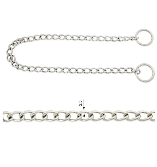 Kaelakett keeratud lüliga, kroomitud