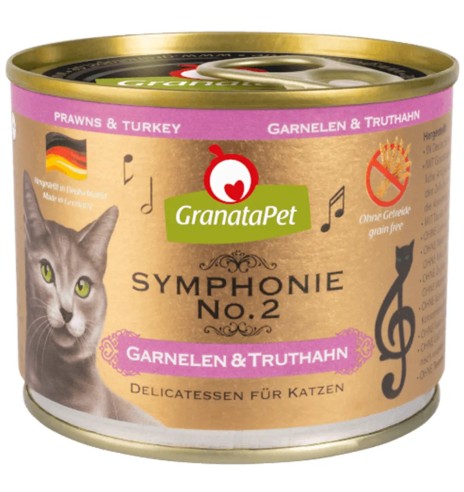 Symphonie No.2 беззерновой консервированный корм для кошек КРЕВЕТКИ и ИНДЕЙКА (GranataPet)