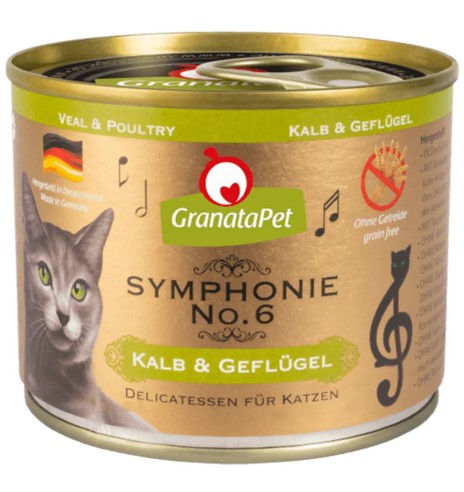Symphonie No.6 беззерновой консервированный корм для кошек ТЕЛЯТИНА и ДОМАШНЯЯ ПТИЦА (GranataPet)