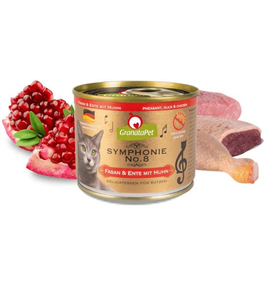 Symphonie No. 8 FAASANI-, PARDI- ja KANALIHAGA TERAVILJAVABA delikatesskonserv kassidele NATURAALSES ŽELEES