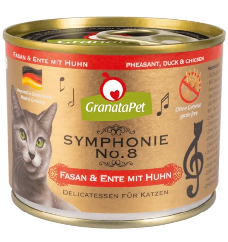 Symphonie No.8 беззерновой консервированный корм для кошек ФАЗАН и УТКА с КУРИЦЕЙ (GranataPet)