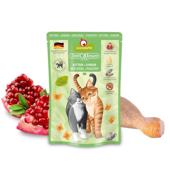 Корм беззерновой, консервированный DeliCATessen для котят - ДОМАШНЯЯ ПТИЦА, в пакетике (GranataPet)