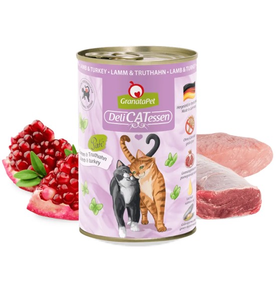 DeliCatEssen lamba- ja kalkunilihaga kassikonserv, teraviljavaba (Granata Pet)