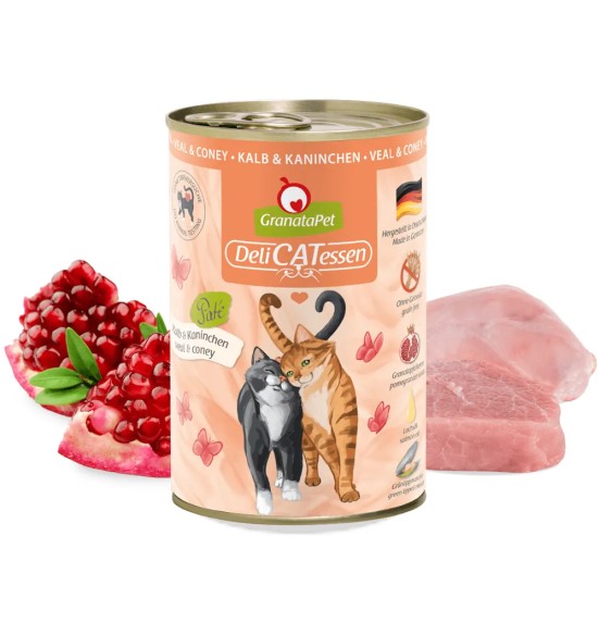 DeliCatEssen vasika- ja jäneselihaga konservtoit kassidele, teraviljavaba (Granata Pet))