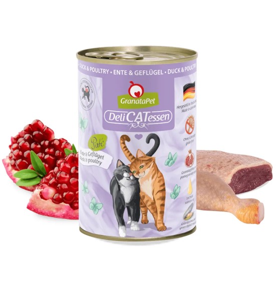 DeliCatEssen pardi- ja kodulinnulihaga konservtoit kassidele, teraviljavaba (Granata Pet))