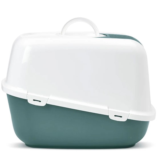 Savic Nestor Jumbo закрытый туалет для кошек крупных пород, белый / Cкандинавский зеленый