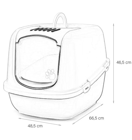 Savic Nestor Jumbo закрытый туалет для кошек крупных пород, белый / Cкандинавский зеленый