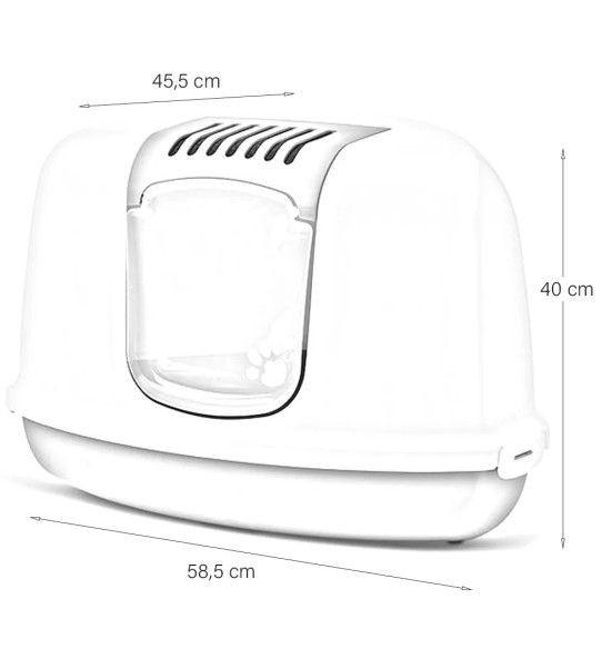 Savic Nestor Corner закрытый кошачий угловой туалет, белый-голубовато-серый