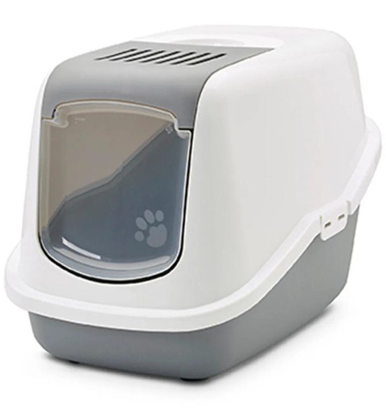 Savic Nestor закрытый туалет для кошек, белый-серый