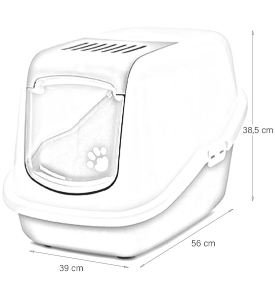 Savic Nestor kassi liivakast kinnine, valge-Nordic sinine